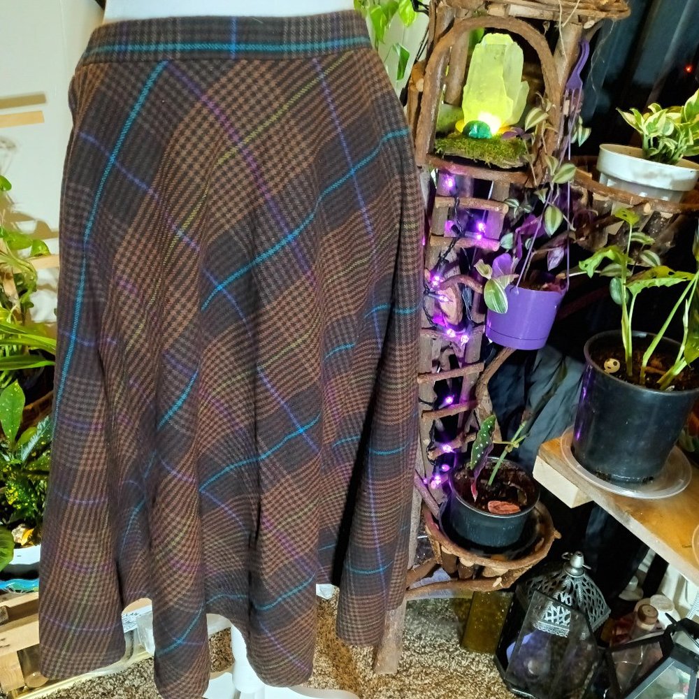 Vintage plaid wool skirt